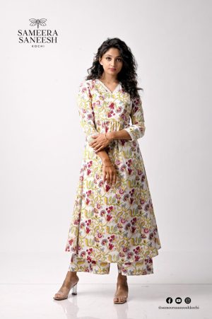 Cotton floral Print Aline Kurta Set