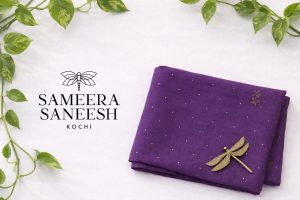 PURPLE PARADISE CHANDHERI UNSTICHED MATERIAL